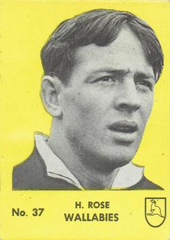 1968 Playtime Rugby Gum Famous Rugby Players - Yellow #37 Hugh Rose Front